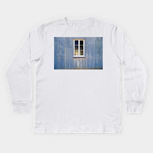 Window in a Corrugated Iron Wall Kids Long Sleeve T-Shirt